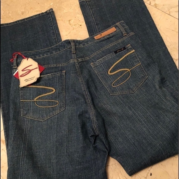 NWT Seven 7 Premium Denim Flare Jeans Size 12 - Picture 15 of 16